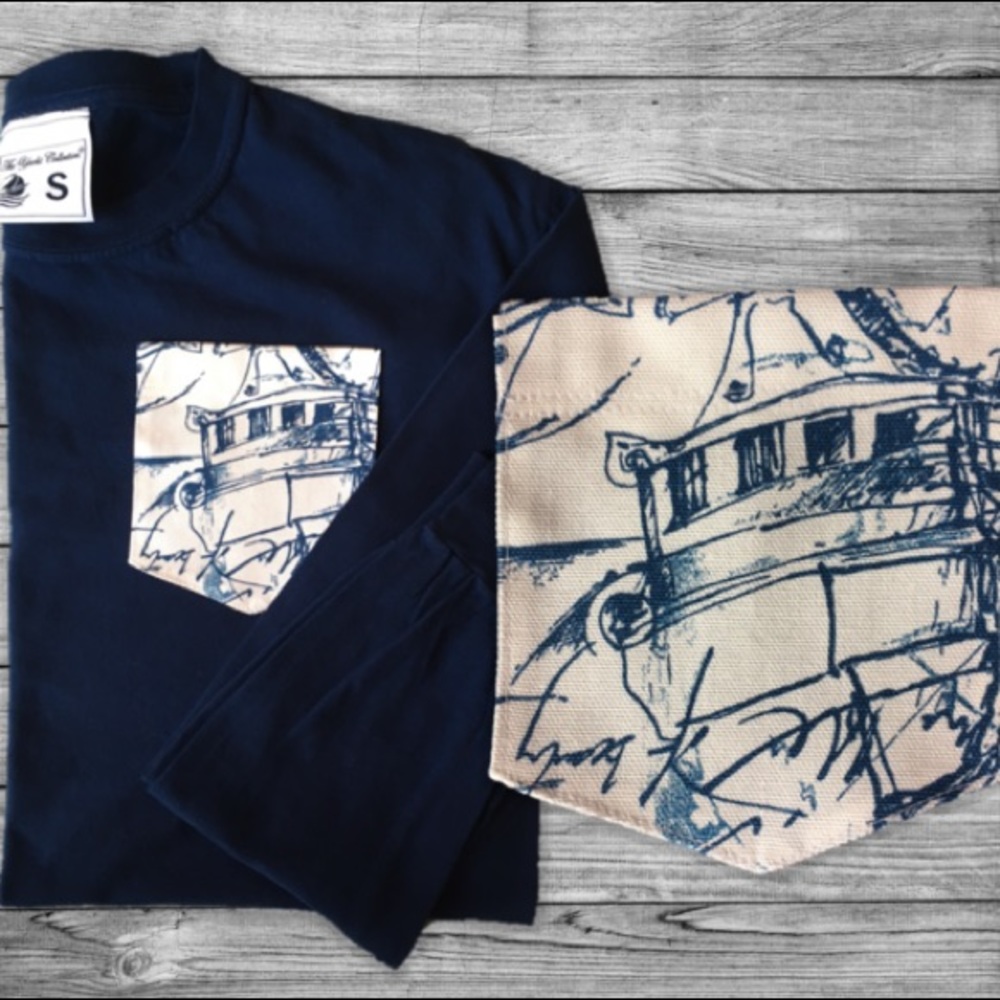 The Yacht Collection Long Sleeve Pocket T Medium